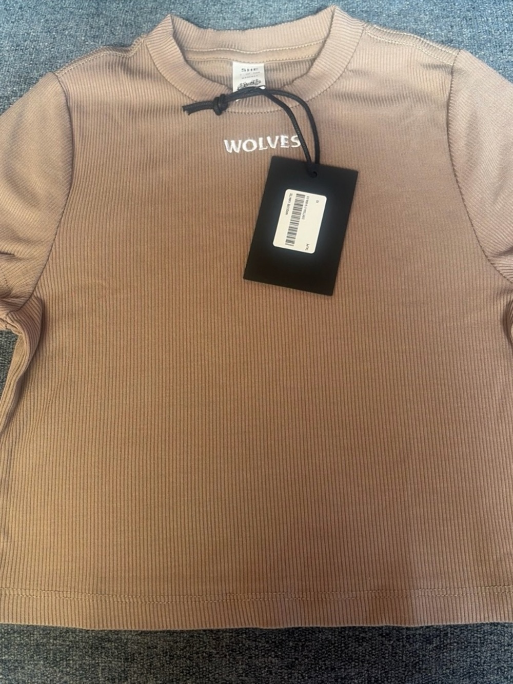 Ribbed Crewneck Top - Taupe